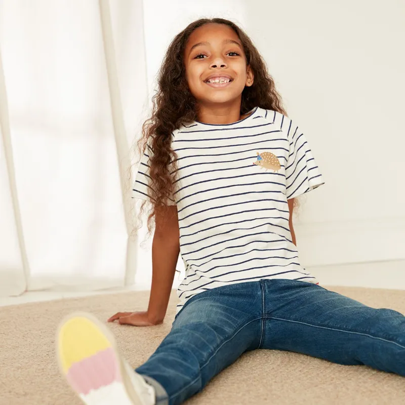 Joules Berry Short Sleeve T-Shirt - Navy Stripe Hedgehog -2